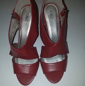 Red leather stilettos